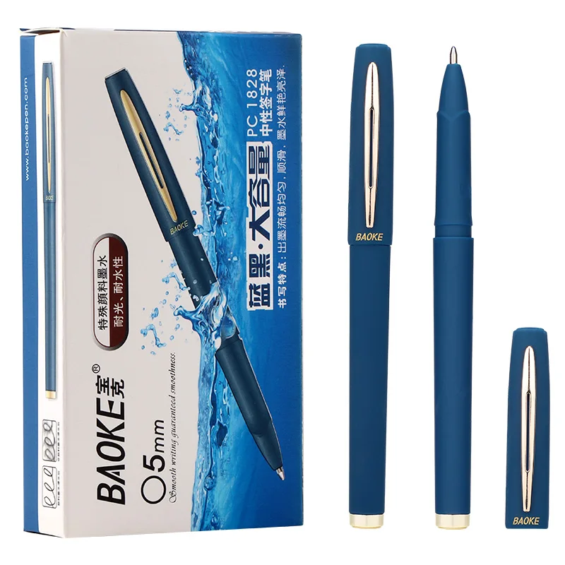 

12pcs/Box Rollerball Pen Calligraphy Practice Pen 1.0mm Signature Carbon 0.5mm Blue Black For Doctor Pen Commerce Autograph