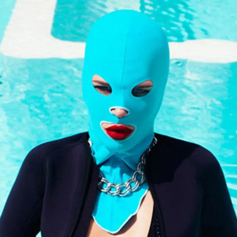 New Facekini czepki oddychające ochrona przed słońcem twarz Bikini maska przeciwsłoneczna czepki kąpielowe UV dla dzieci kobiet dziewczęca do