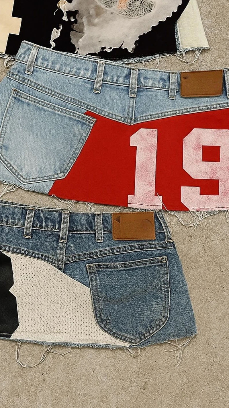 

Новые осенне-зимние лоскутные джинсовые шорты с цифровым принтом, винтажные мини-джинсы в стиле трикотажа с потертыми краями для женщин и мужчин, уличная одежда, повседневная урна