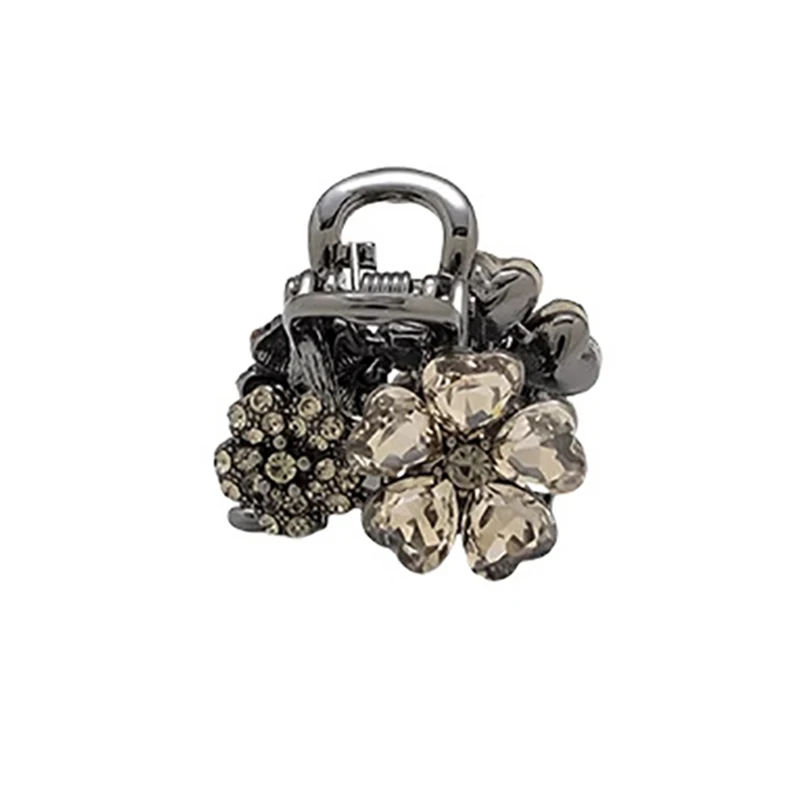 Exquisite Rhinestone Flower Small Hair Clip High-end Women's Bangs Side Hair Claw Alloy Korean Style Fashion Hair Accessories