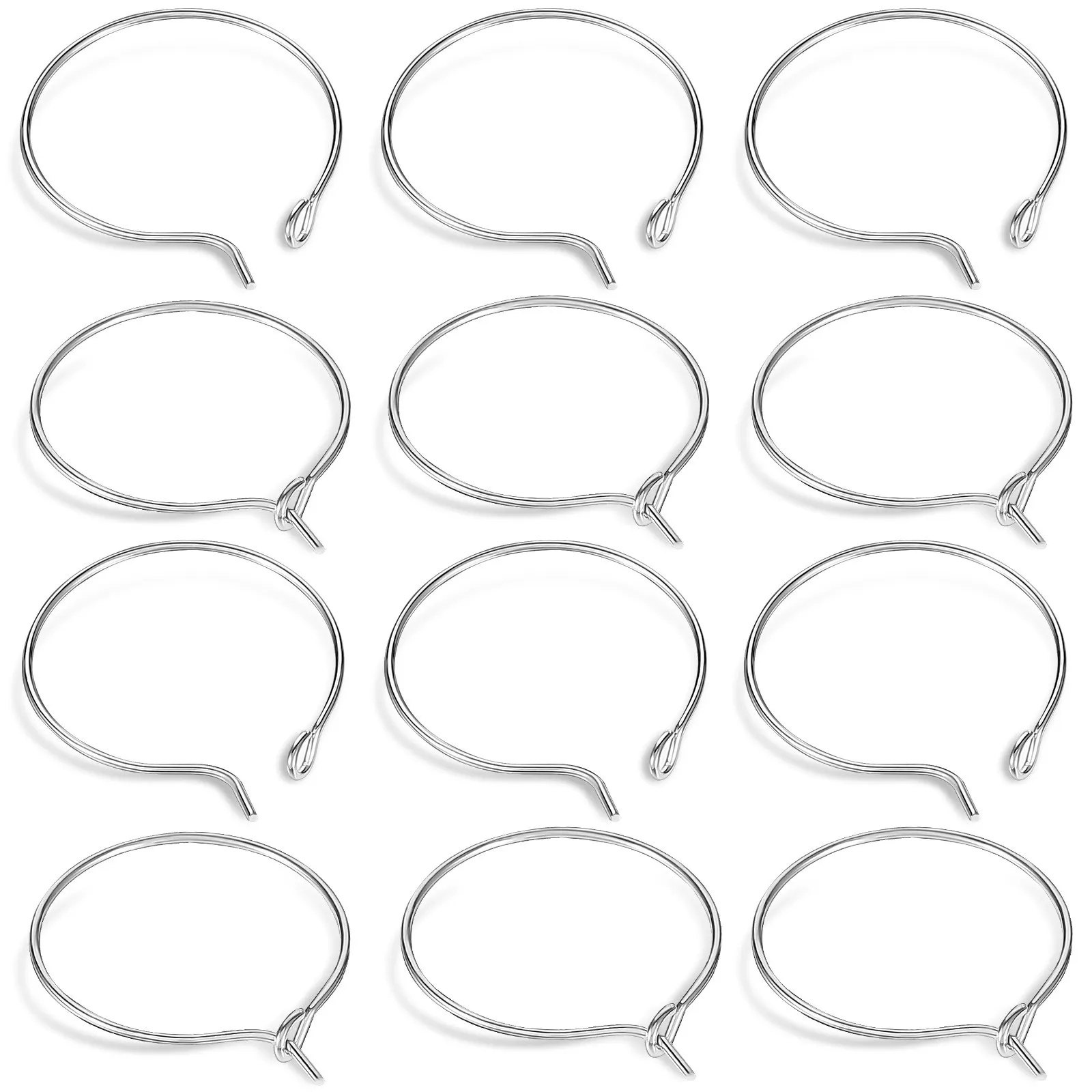

200Pcs Earring Hoops for Jewelry Making Round DIY Earring Accessories Alloy Lightweight Shiny Findings Crafts Gift