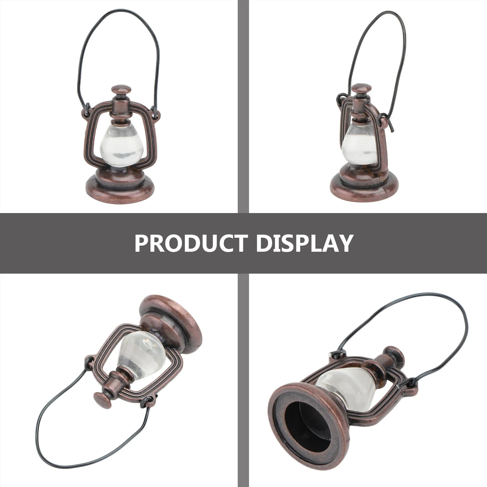 1Pcs Mini Lamp Brown Vintage Style Home Ornament Emulation Table Lamp Scene Layout Prop Decor Home Ornament