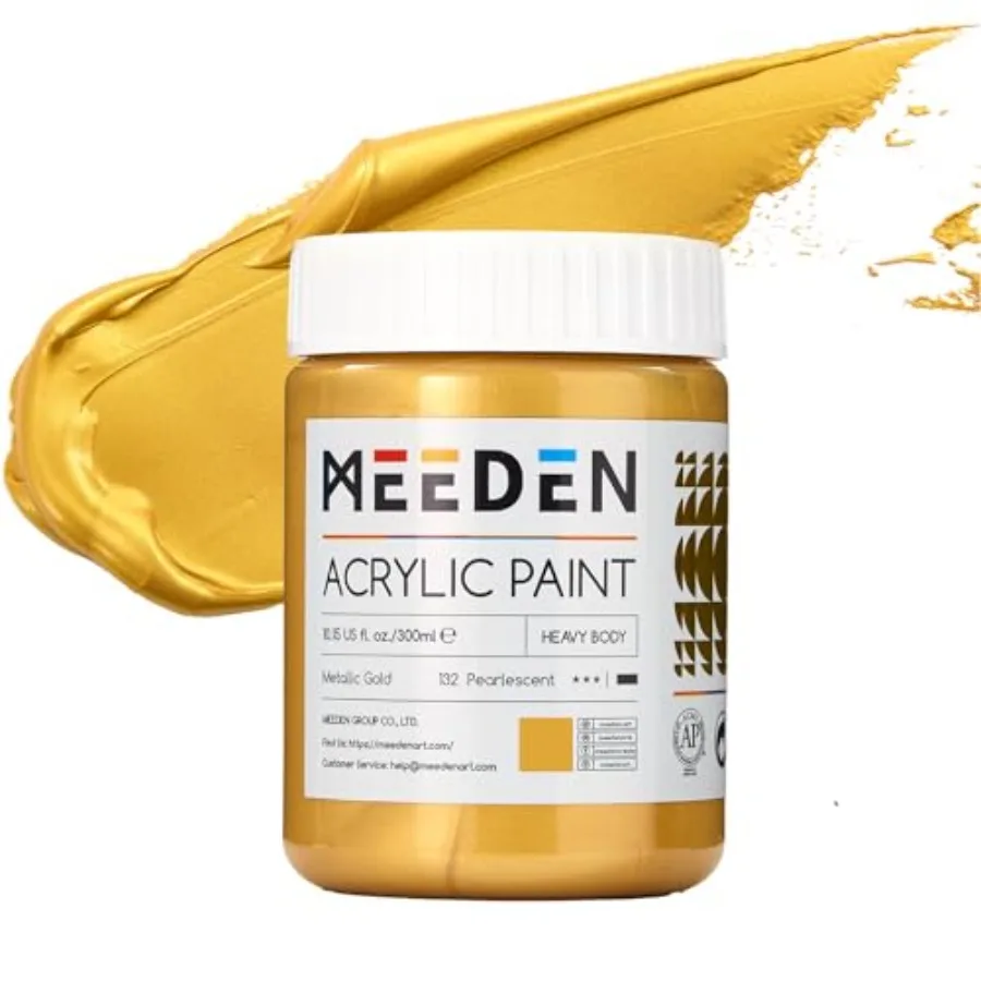

Metallic Acrylic Paint: 10.1oz/ 300ml Leaf Paint for Adults Artists on Christmas Gift Decor - Paints for Crafts Painting Furnit