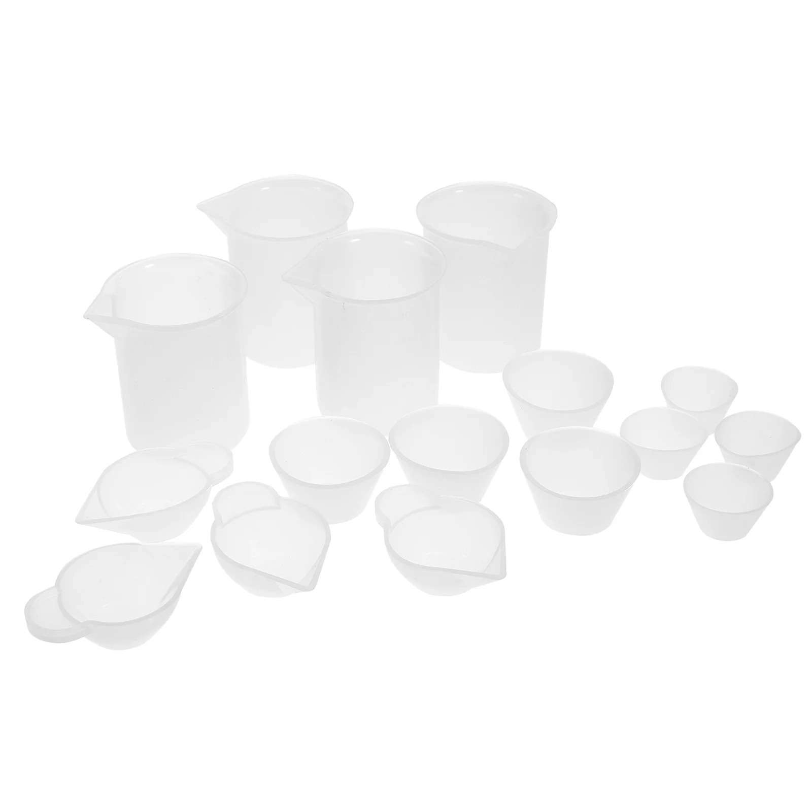

16 Pcs Epoxy Silicone Separating Cup Set for Handmade Crafts Bowl Mat Pendant Keychain Jewelry Making Reusable