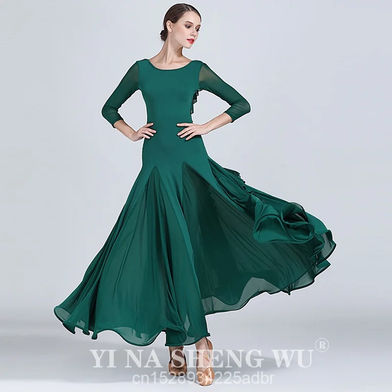 Vestidos de baile de salón para mujer, ropa de baile de vals de estilo Simple, vestido de baile Social elegante para competición de salón para adultos