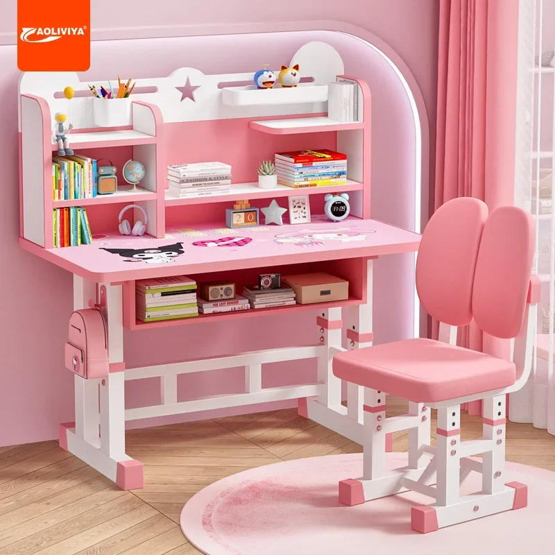 AOLIVIYA Школьный стол Детский письменный стол с книжной полкой Интегрированный стильный B67421