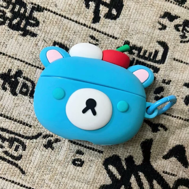 

Rilakkuma милый мятно-синий Airpods4 Airpods 1/2 силиконовый чехол 3 поколения с защитой от падения беспроводной Bluetooth чехол для наушников Airpodspro