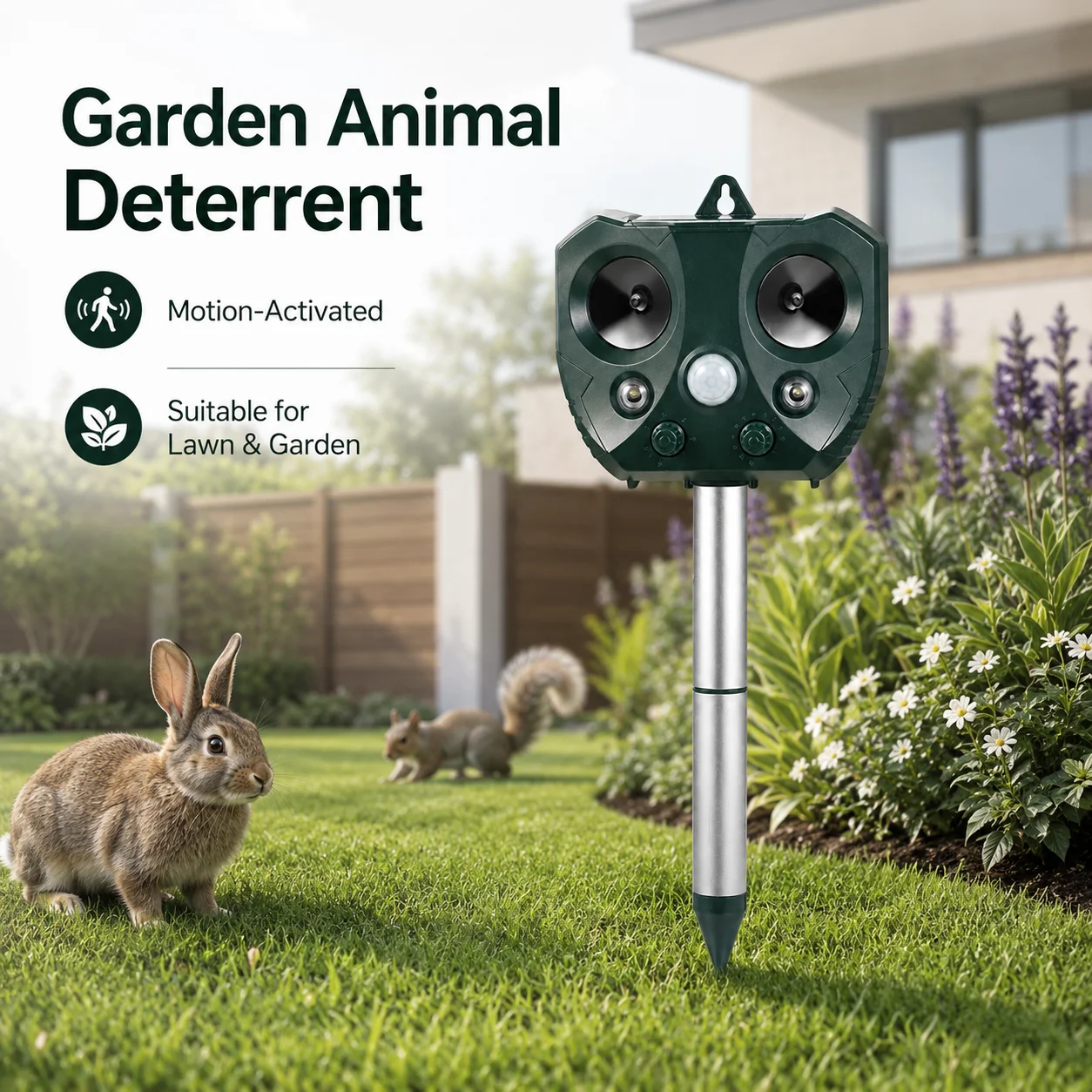 Outdoor Variable Frequency Wave Repeller, Flash LED, Mouse Repeller, Energia Solar, Carregamento USB, Adequado para Fazenda, Jardim, Pátio