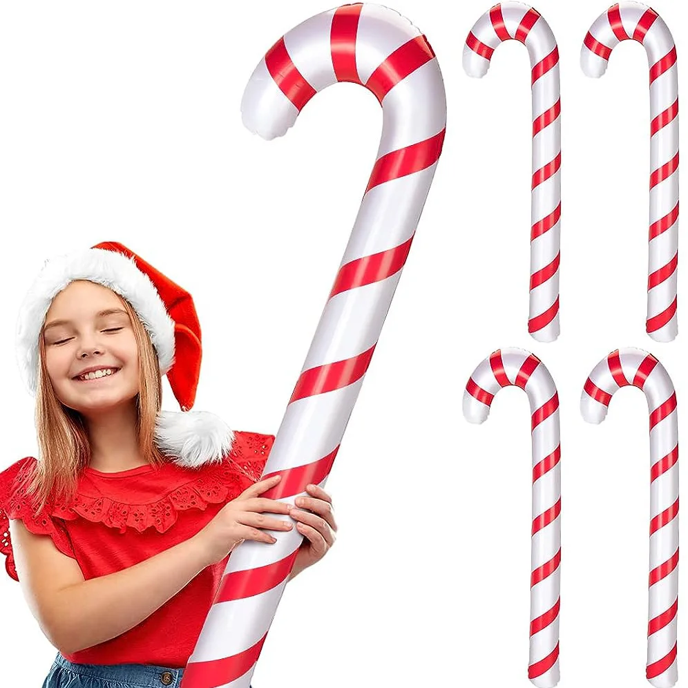 90CM Long Candy Canes Balloons Inflatable Ball Toys Candy Stick Balloon for Children Outdoor Play Festive Party Decoration Toy