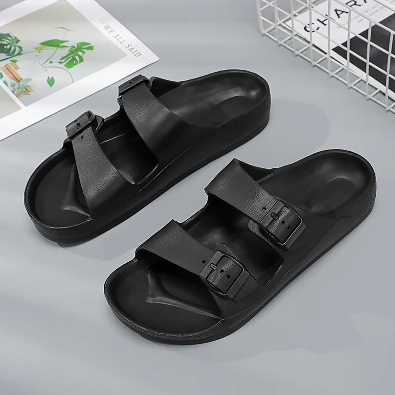 Classic Men's Slippers Soft Sandals Women's Beach Casual Shoes EVA Sandals Fashion Men's Flip-Flops 2025 Summer Men's Sandals 46