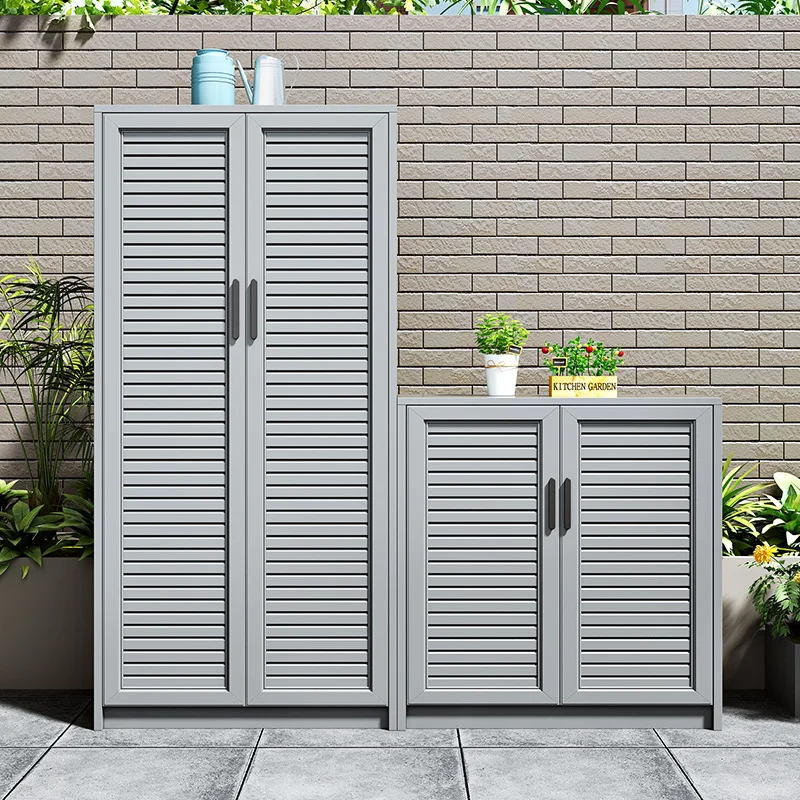 

Outdoor aluminum alloy all-aluminum cabinet Villa garden cabinet Shoe cabinet Large capacity locker Multifunctional custom locke