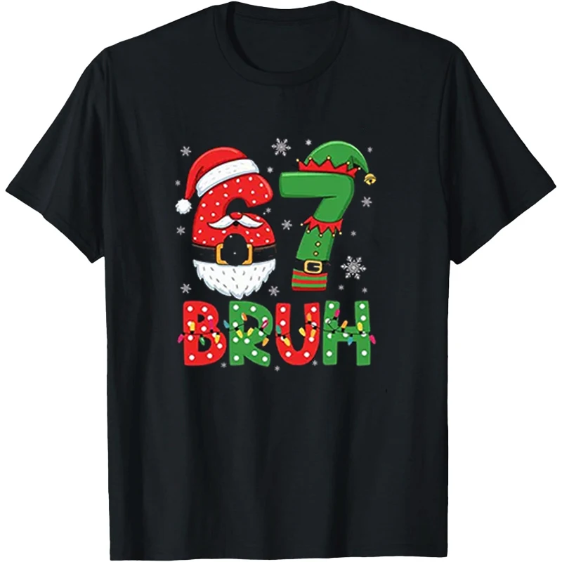 Sixty-seven Christmas T-shirt Sixty Seven Christmas Shirt 6 7 Tees 67 Graphic T Shirts Funny Xmas Party Tops Woman Tees
