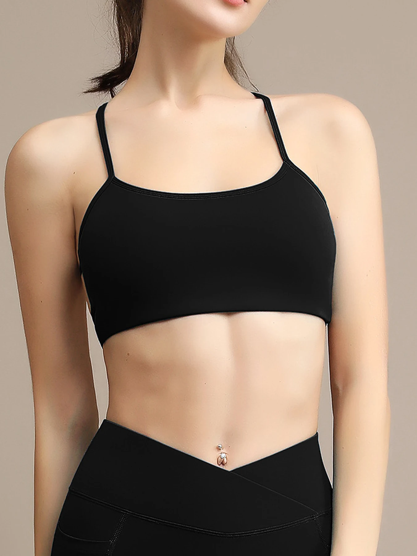 Colorful Strappy Yoga Bra with Sexy Criss Cross Back - Light Support, Quick Dry, Perfect for Summer Workout & Layering image 6