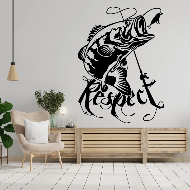 Fishing Perch Wall Sticker Fishing Club Kids Room Waterproof Car Sticker Door Window Glass Home Art Decor Vinyl Decal Gift 12