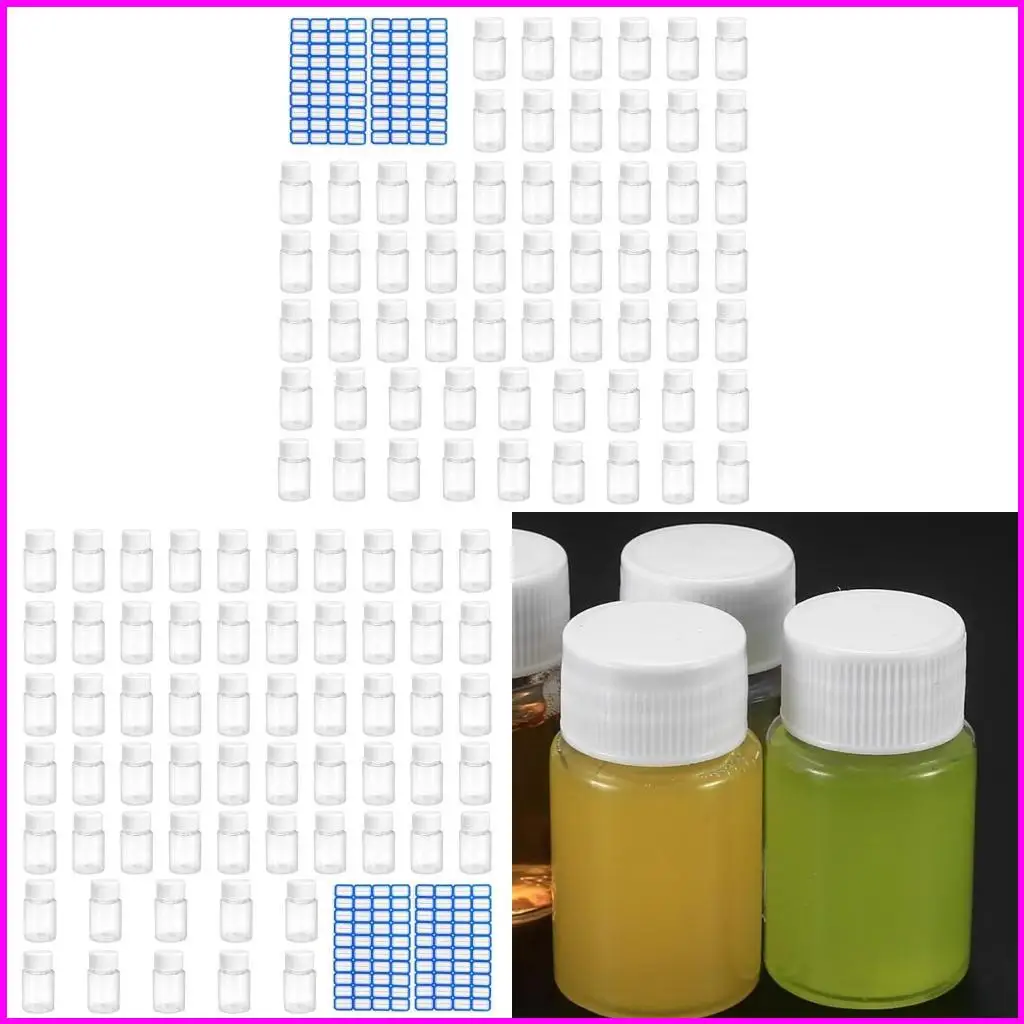 

Pack of 60 15ml Travel Bottles with Stickers Reusable Bottles for Shampoo and Lotion Transparent Dispenser Bottle
