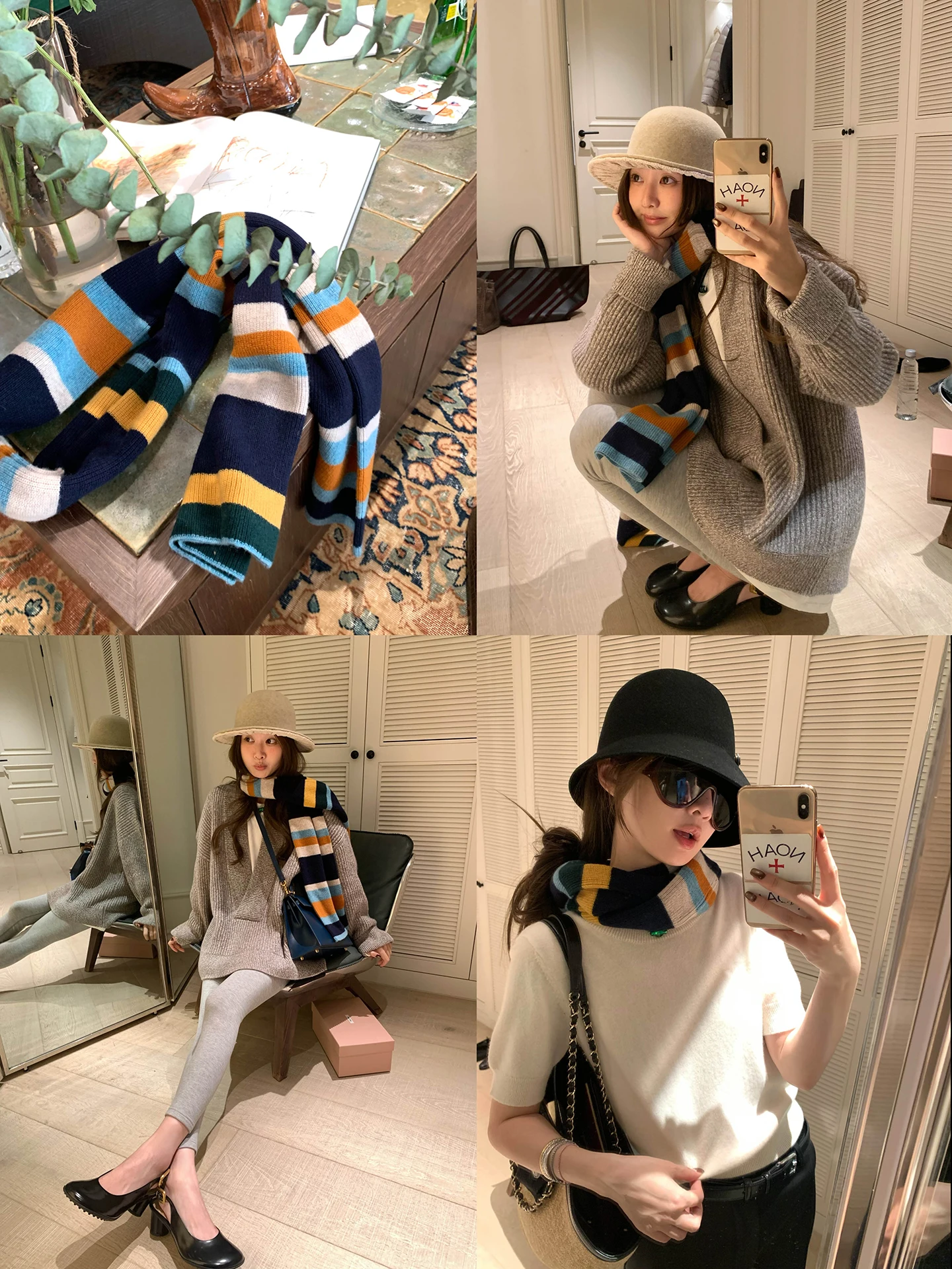 

Vcruan Aiige Color Blo Woolen Scarf Sli Commute Faion Women's Outerwear Regular Length Ne Warmer Winter Season