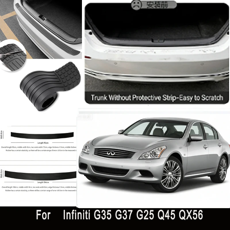 

For Geely Monjaro KX11 Rear Trunk Guard Plate Sticker Car Rear Bumper Trim Anti-Kicked Scratch Protector Sticker Strip