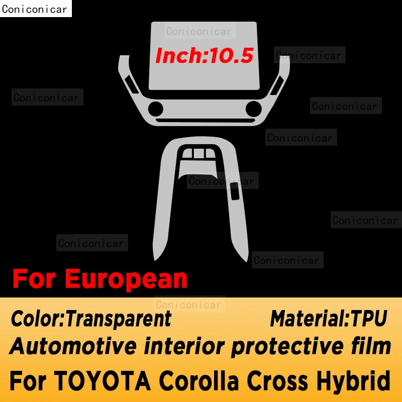 For TOYOTA Corolla Cross Hybrid 2022-2024 Gearbox Panel Navigation Screen Automotive Interior TPU Protective Film Anti-Scratch