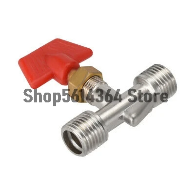 

Metal 1/8PT 1/4PT Male Thread Air Compressor Inline Manual Valve Red Silver Tone