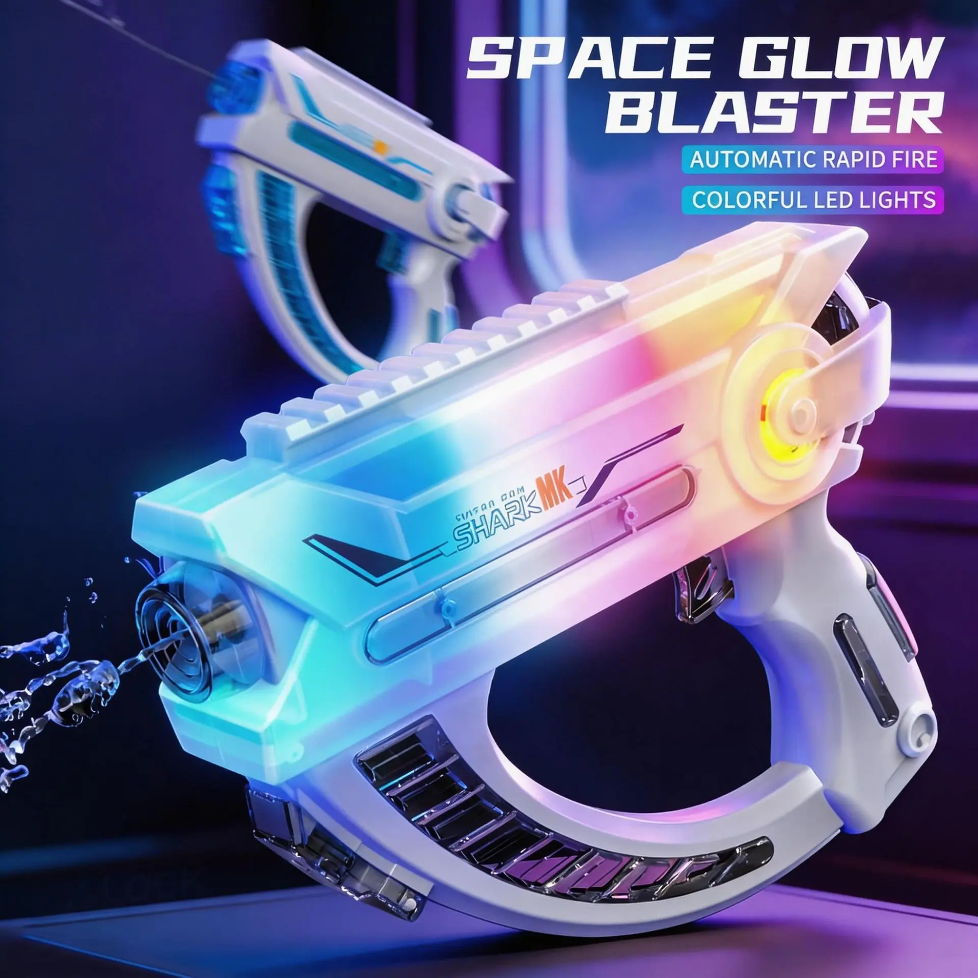 

New Electric Water Guns Rainbow Pineapple Space Water Gun LED Colorful Pulse Summer Outdoor Beach Toy For boys Kid Gift