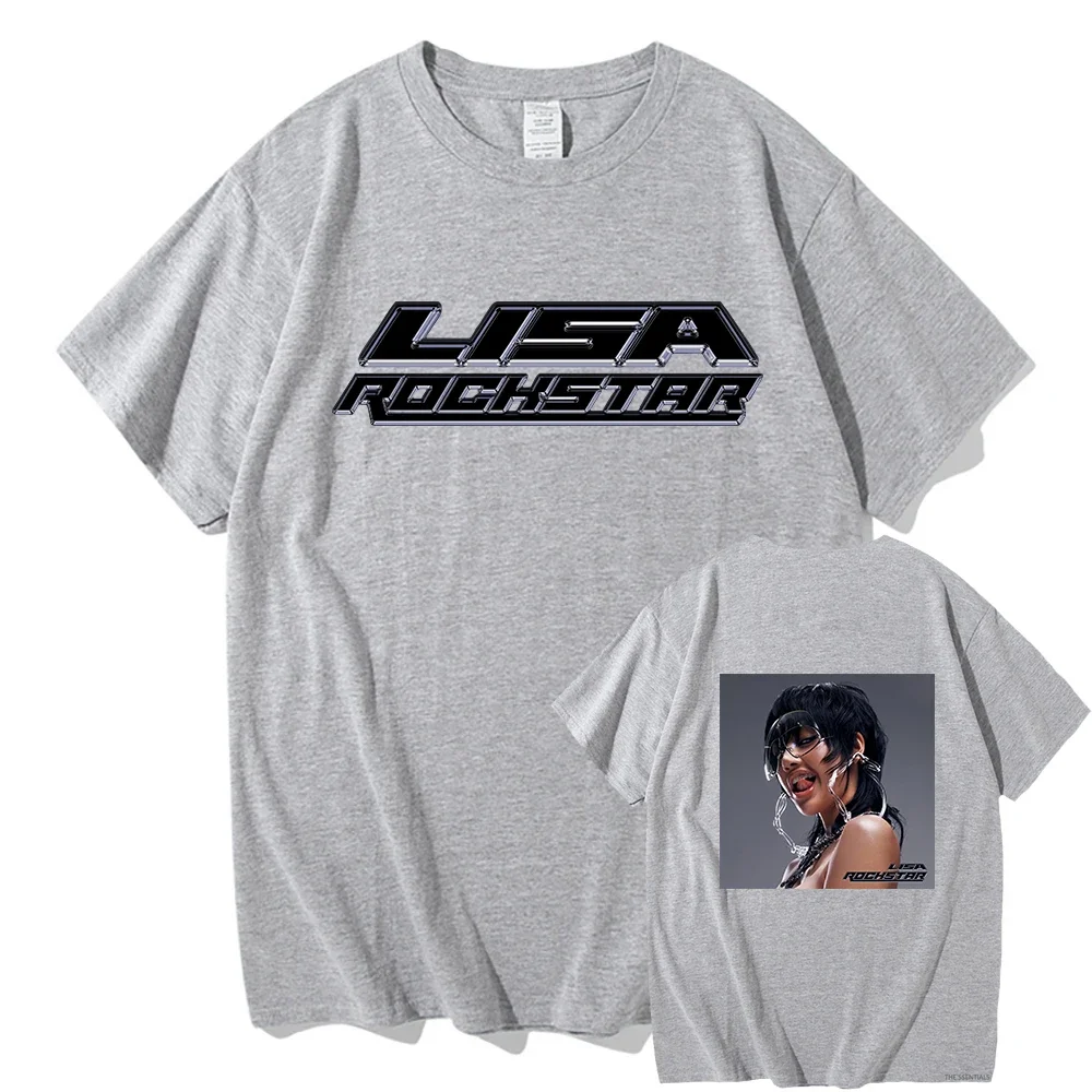 

Lisa Rockstar Print T-shirt Women's Harajuku Short Sleeve Casual Women's T-shirt Clothing Street Tops Tees Aesthetic Clothes