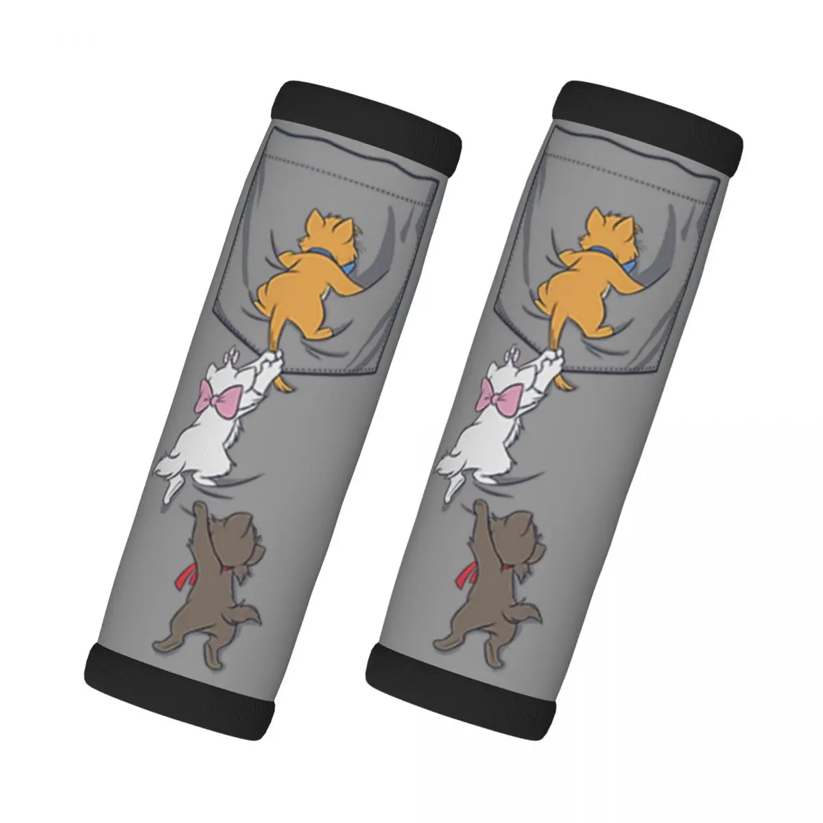 

Custom The Aristocats 2 Pcs Luggage Handle Wrap For Door Handle Cat Manga Suitcases Travel Accessories