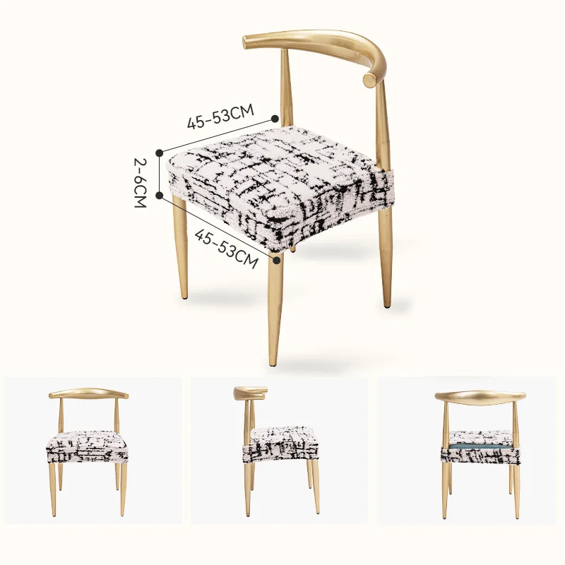 

Stretch Plush Chair Slipcover Elastic Armless Seat Cover with Backrest, Soft Protector for Dining/Office Chairs