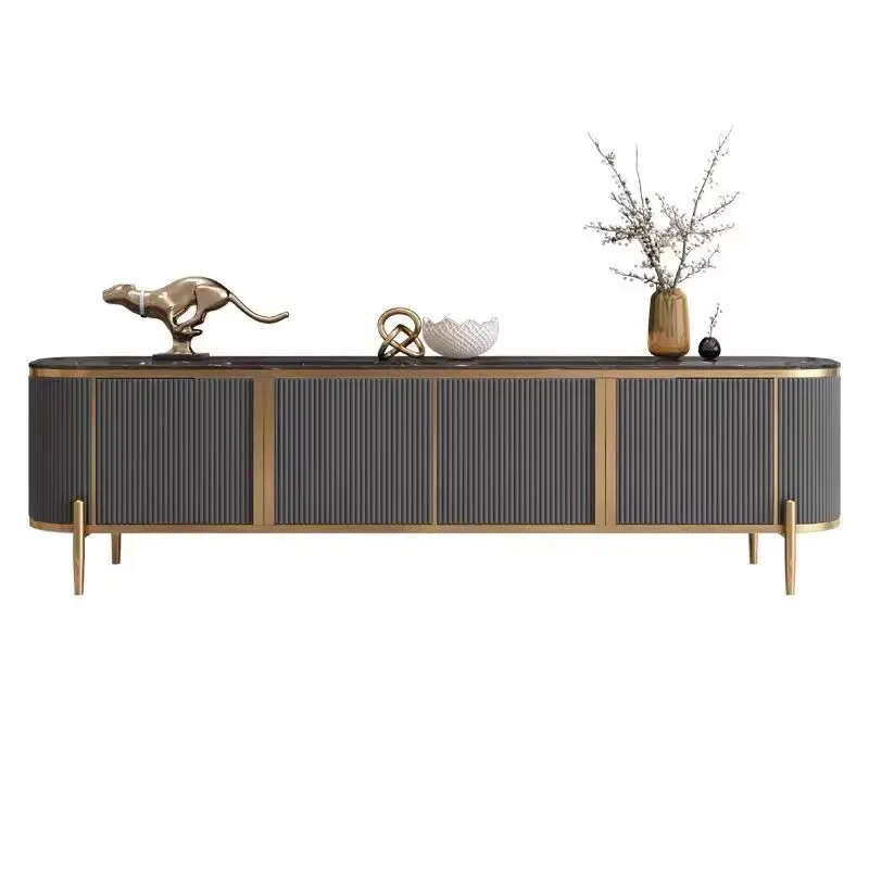 

simple modern coffee table TV cabinet combination small apartment living room bedroom rock slab light luxury TV cabinet