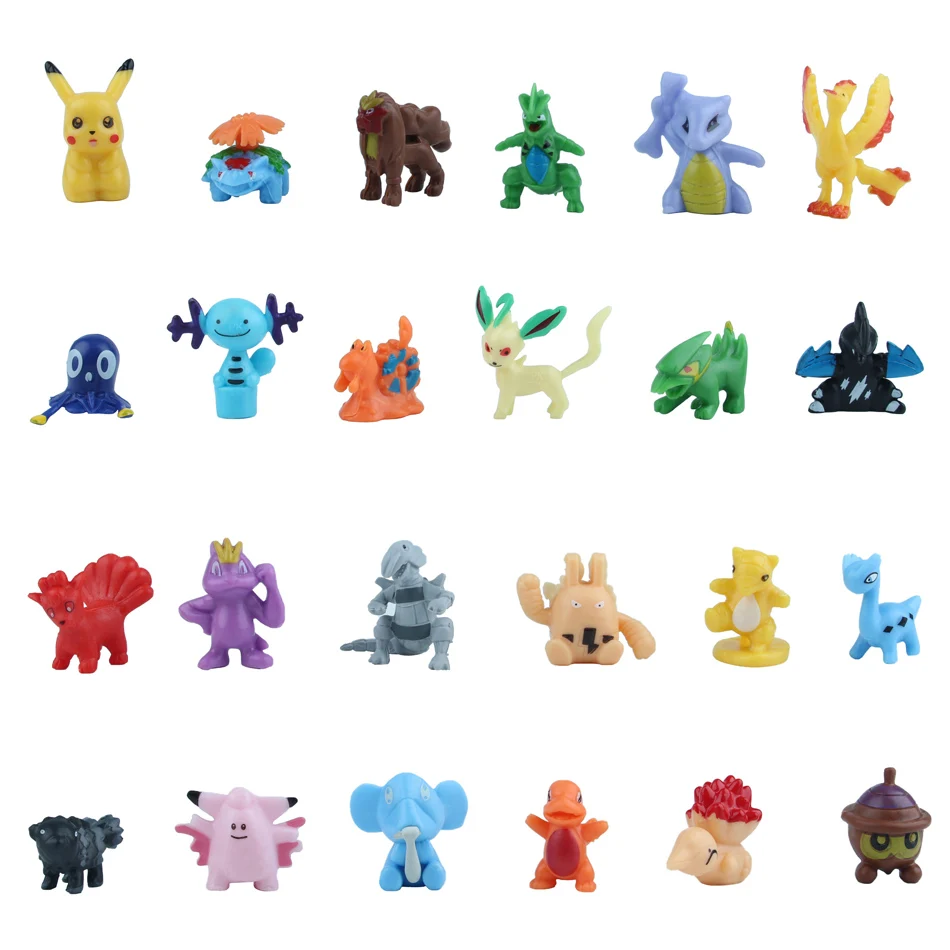 24pcs 1 Bag Pokemon Figures Toy Set 2-3cm Bulk Anime Mini Doll Lot Pikachu Figurine Small Pocket Monster Birthday Gift