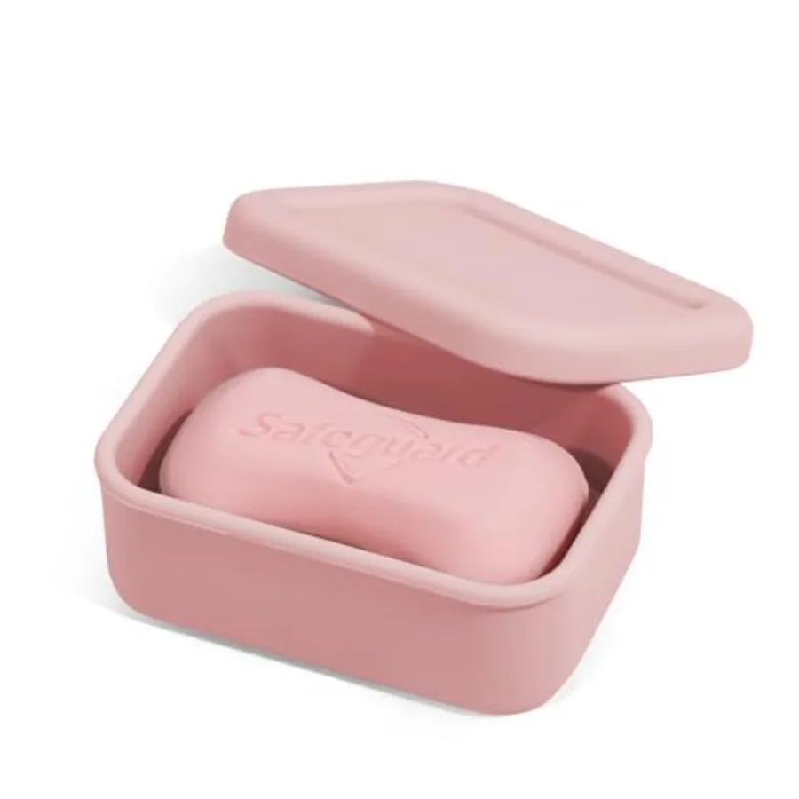 

Leak Proof Silicone Travel Soap Case with Draining Tray - Bar Soap Holder for Travel, Gym and Camping - Mess-Free Portable Soap