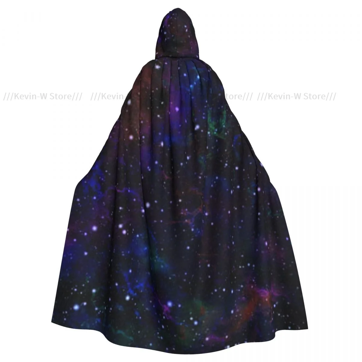 Unisex Witch Party Reversible Hooded Adult Vampires Cape Cloak Abstract Nebula Night Starry Sky