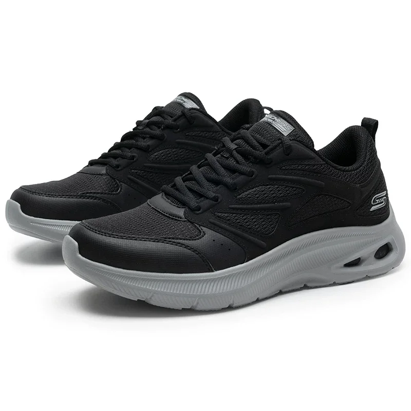 Skechers Men's Low-Top Mesh Casual Sneakers, Comfortable and Cushioned Athletic Shoes for Spring/Summer - Style 118077-BLK