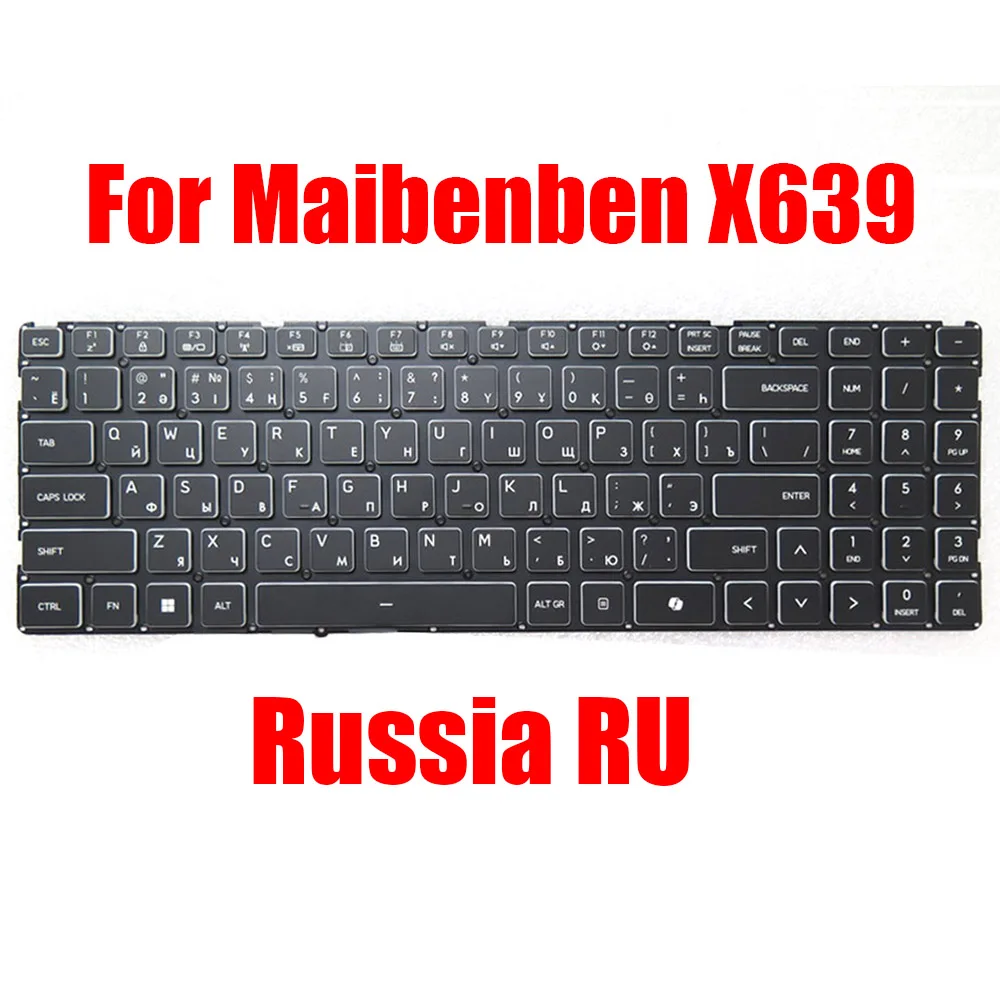 

Russia RU Laptop Keyboard For Maibenben X639 Black Without Backlit New