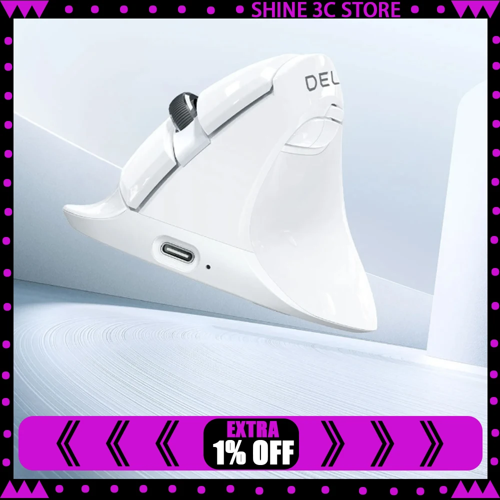 DeLUX m618mini Office Mouse Protophase Dual Mode Connection Colorful RGB Wireless Mouse Mute Vertical Comfort 4000DPI Accessorie