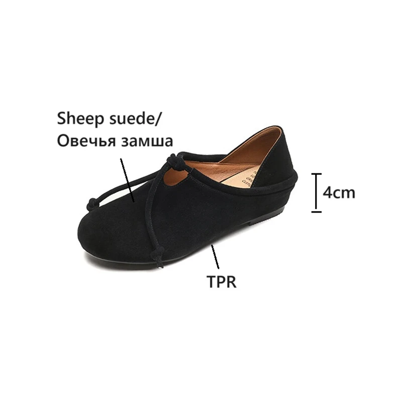 Nuove pompe da donna autunno/primavera punta tonda scarpe interne aumentate scarpe in pelle scamosciata di pecora per le donne scarpe Casual Slip-on