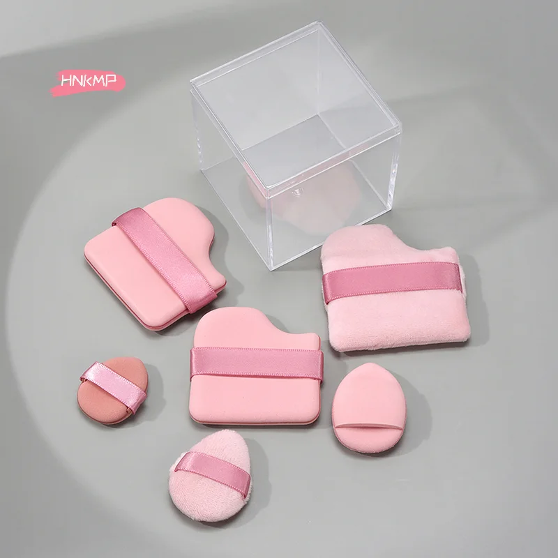 6 قطعة/المجموعة/مجموعة من بودرة الإبهام الصغيرة المنتفخة باللون الوردي الناعم والصديقة للبشرة وسادة هوائية متدفقة للمكياج الجاف والرطب وأحمر الخدود