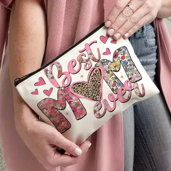 심플하면서도 최고의 엄마 테마의 핑크색 로맨틱 여성용 화장품 파우치, 여행용 메이크업 정리함, 실용적인 수납 가방, 엄마를 위한 선물 12 best sales 메이크업 포에버 - №7