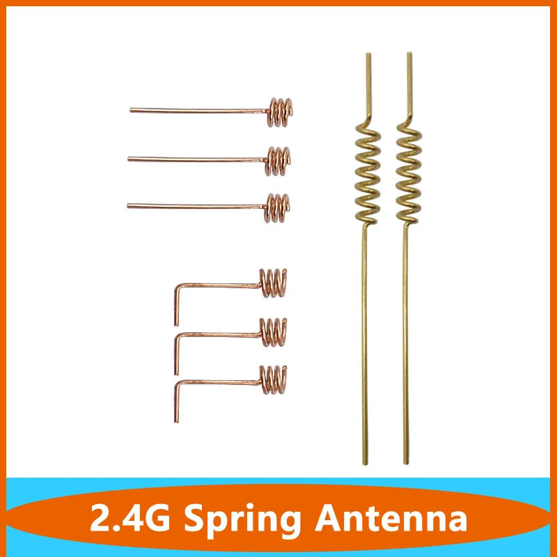 100pcs 2.4G WiFi Omni 3dbi InternalAntenna Built-in Copper Helical Coil Spring Wire Aerial For PCB 90 degrees Soldering Weld