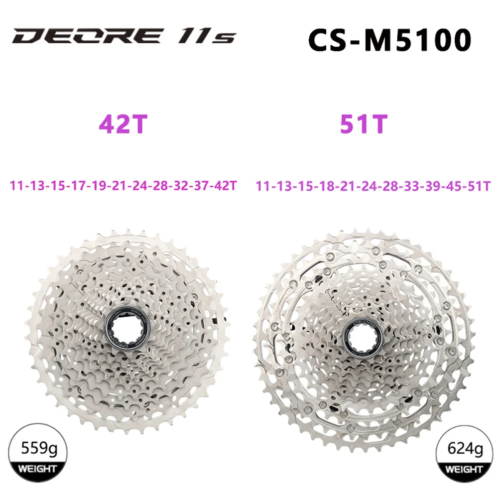 1x11 Speed Original Deore M5100 MTB Bike Rear Derailleurs Shifter X11 Chain Cassette 42T 46T 50T 51T 11V Bicycle Groupset