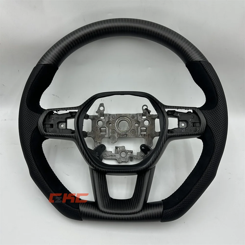 

Customized black Carbon Fiber Perforated leather Steering Wheel for 2022 2023 2024 2025 honda civic