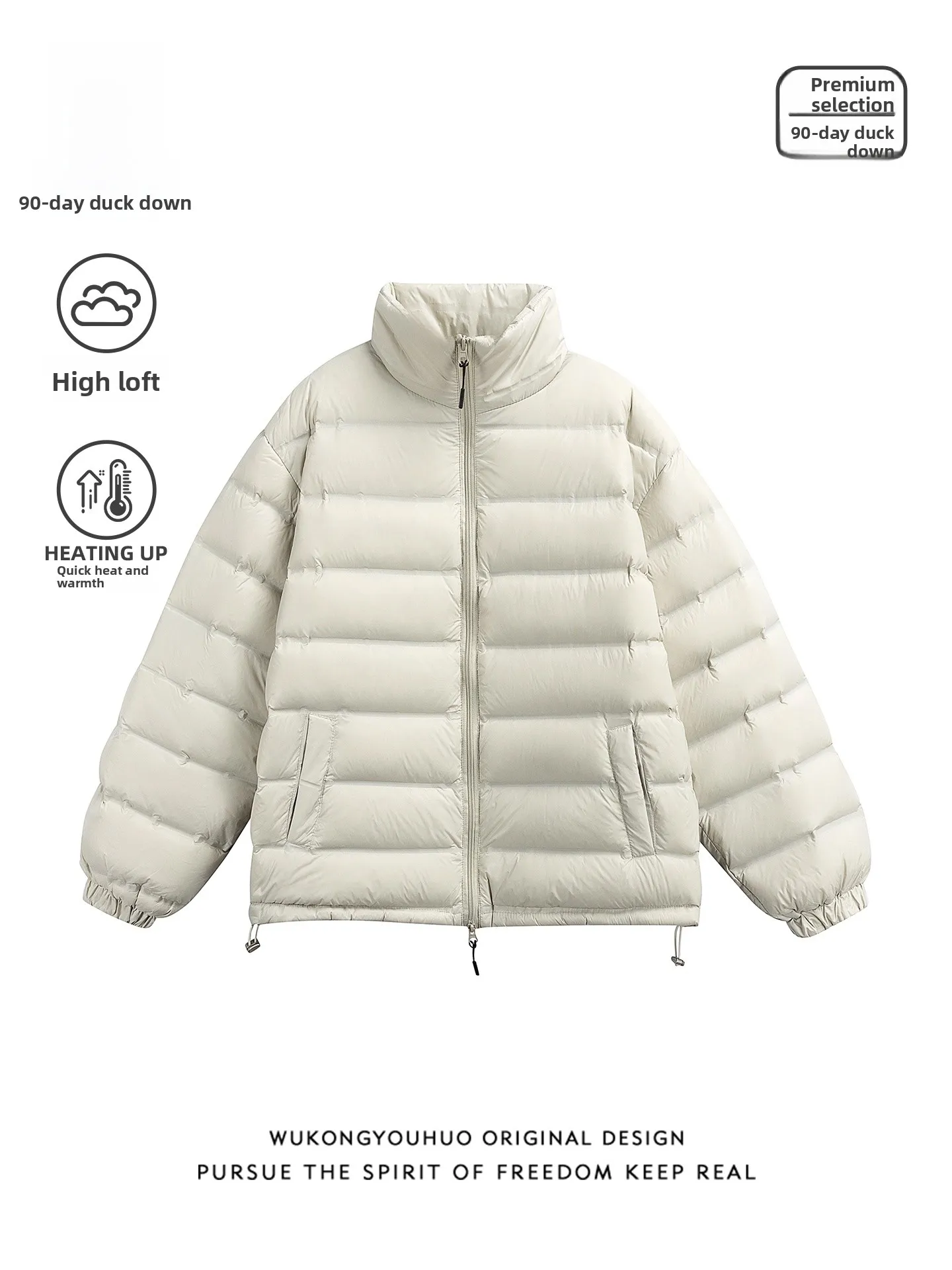 

Теплое молодежное мужское пуховое пальто Jaet Slim Fit White Du Feather с воротником-стойкой, легкое пальто на зиму, модное пальто для пар...