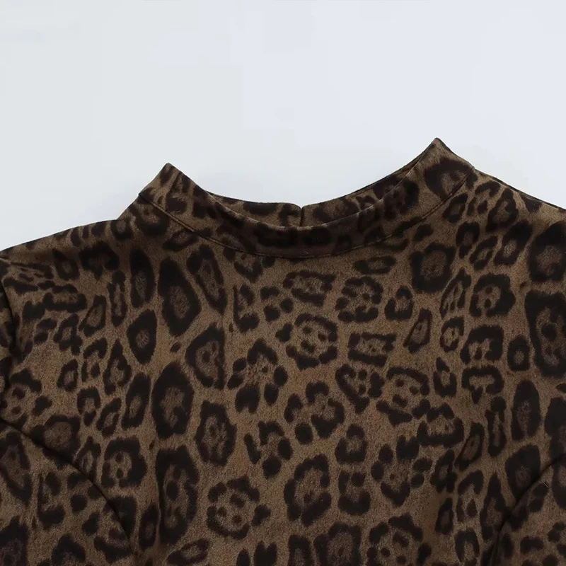 Z primavera 2025 sexy casual bal leopardo impressão retro dr feminino faionable dr fibra de poliéster senhoras saia