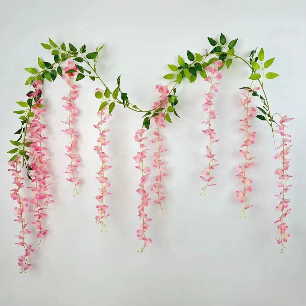 New 10 Flower Spikes Simulated Wisteria Ivy 180cm Artificial Plant Vine Trailing Artificial Flower Rattan Wedding Decoration