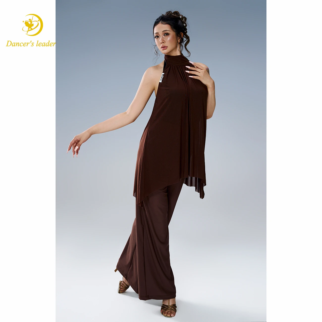 Latin Dance Adult Children's Dress High-End Professional Dance Clothing Mesh Top Micro Flared Pants