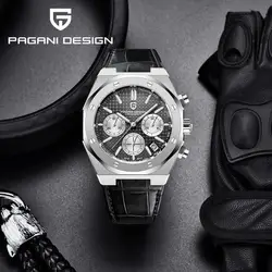 Leather PAGANI DESIGN 2023 New Men Sports Quartz Watch Top Brand Stainless Steel 100M Waterproof Chronograph Relogio Masculino