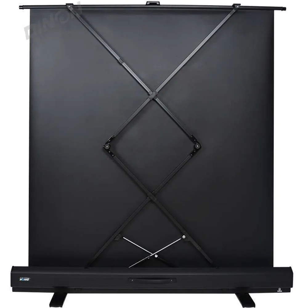 Portable Freestanding Manual Projector Screen Aluminum Floor Housing Available in 60 72 84 100 120 192 Inch Sizes