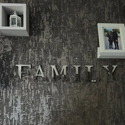 3D Silvery English Letters Acrylic Mirror Surface 20cm Wall Sticker Wedding Party Room Decoration Alphabet DIY Art Wall Decals