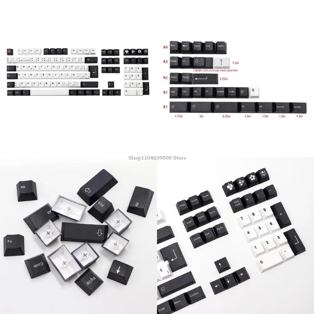 

Механическая клавиатура Keycap, 137 клавиш, вишневый профиль, PBT DYE-Sub, испанский, для клавиши C