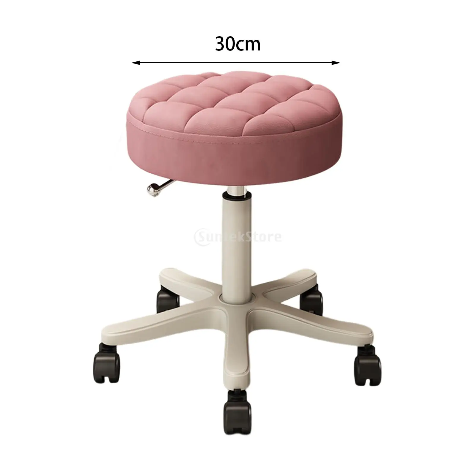 Drafting Bar Stool with Wheels 4.5cm Cushion Thickness 360 Swivel Salon Stool for Barbershop, Pubs, Coffee Shops, Vanity Stool