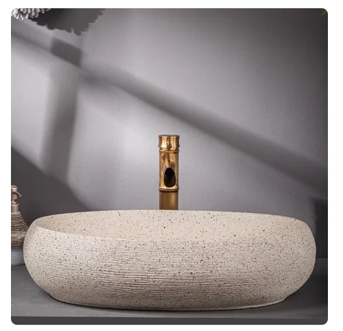 On stage washbasin, wash basin, ceramic art retro washbasin, household bathroom